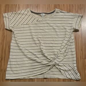 NWOT Dressbarn Striped Short Sleeve Tee with Knot Detail